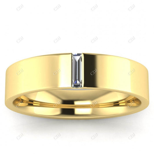 0.1CTW Rose Gold Baguette Diamond Stackable Wedding Band  customdiamjewel 10KT Yellow Gold VVS-EF