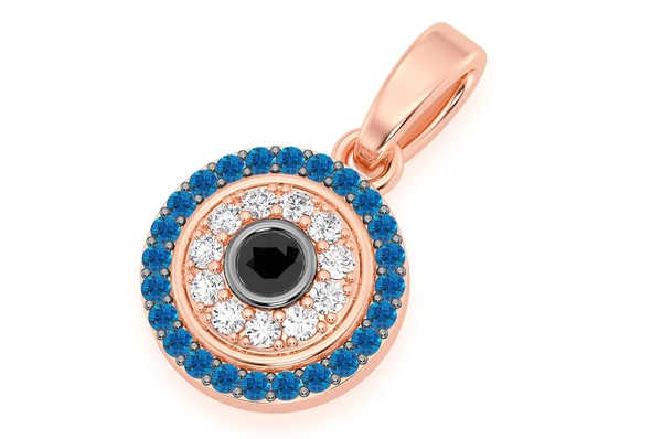 0.25CTW Round Evil Eye Diamond Pendant  customdiamjewel   