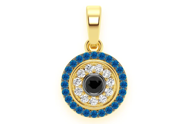 0.25CTW Round Evil Eye Diamond Pendant  customdiamjewel   