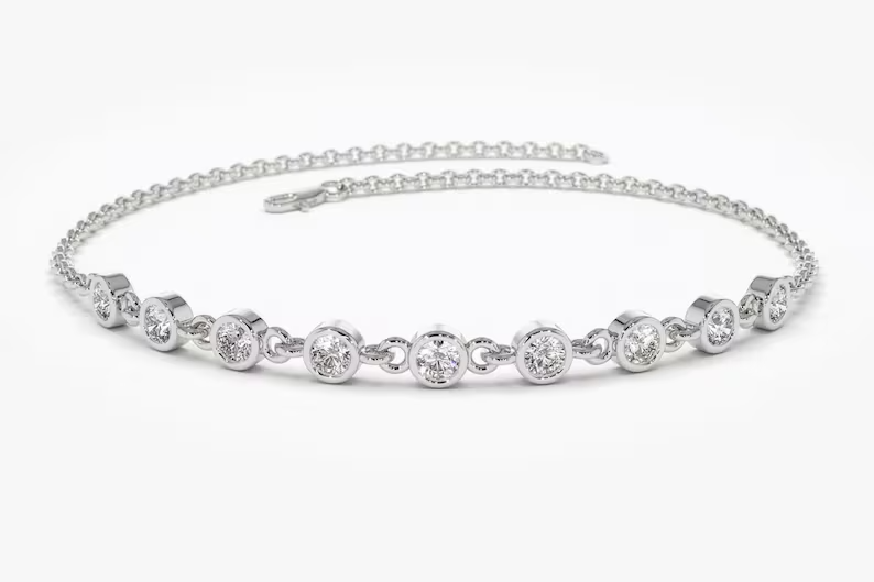 0.50ctw Bezel Set Lab Grown Diamond Bracelet  customdiamjewel   