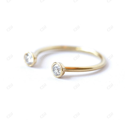 Round Dual Stone Lab Grown Diamond Band  customdiamjewel 10KT Yellow Gold VVS-EF