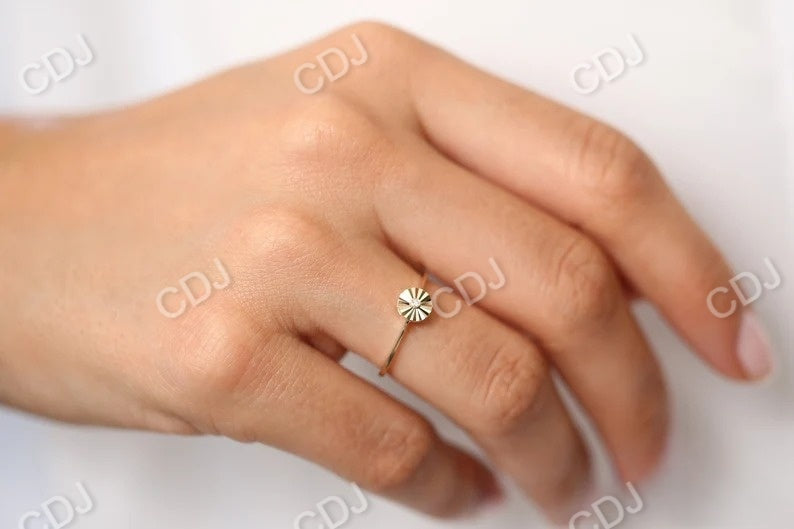 14k Bezel Setting Ballerina Disc Solitaire Diamond Wedding Ring  customdiamjewel   