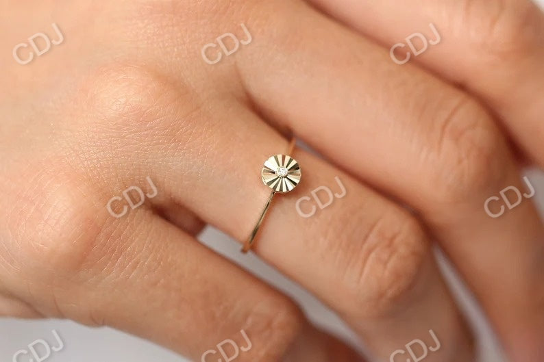 14k Bezel Setting Ballerina Disc Solitaire Diamond Wedding Ring  customdiamjewel   