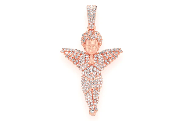 1.20CTW Praying Cherub Angle Diamond Pendant  customdiamjewel   