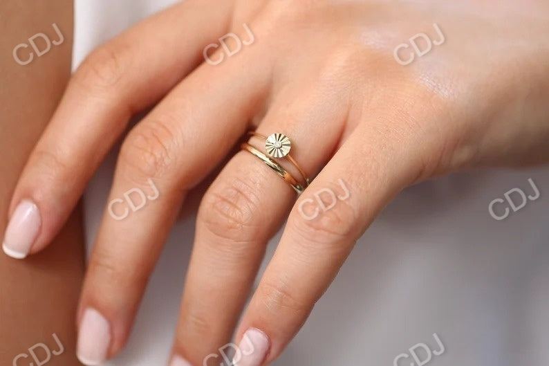 14k Bezel Setting Ballerina Disc Solitaire Diamond Wedding Ring  customdiamjewel   