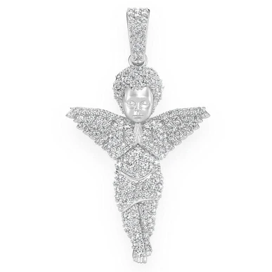 1.20CTW Praying Cherub Angle Diamond Pendant  customdiamjewel   