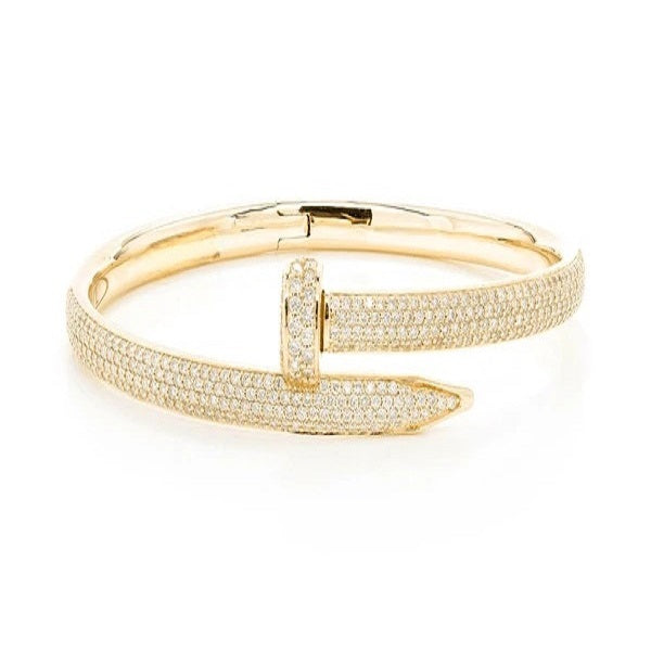 Micro Pave Diamond Nail Bangle Bracelet  customdiamjewel   