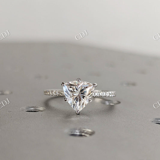 Trillion Cut Moissanite Diamond Half Eternity Engagement Ring  customdiamjewel 10KT White Gold VVS-EF