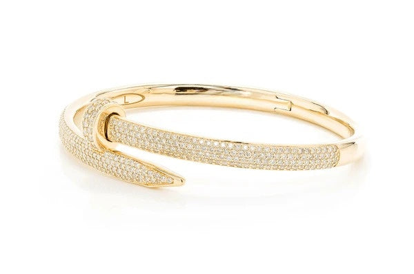 Micro Pave Diamond Nail Bangle Bracelet  customdiamjewel   