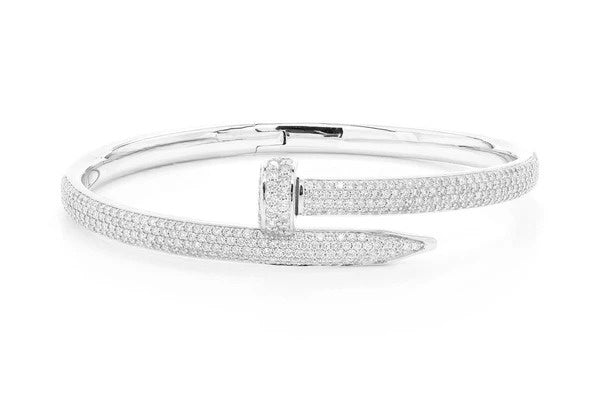 Micro Pave Diamond Nail Bangle Bracelet  customdiamjewel   