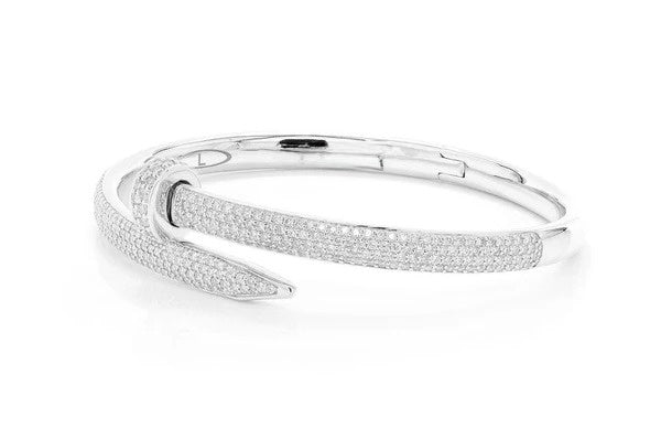 Micro Pave Diamond Nail Bangle Bracelet  customdiamjewel   