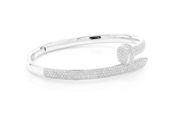 Micro Pave Diamond Nail Bangle Bracelet  customdiamjewel   