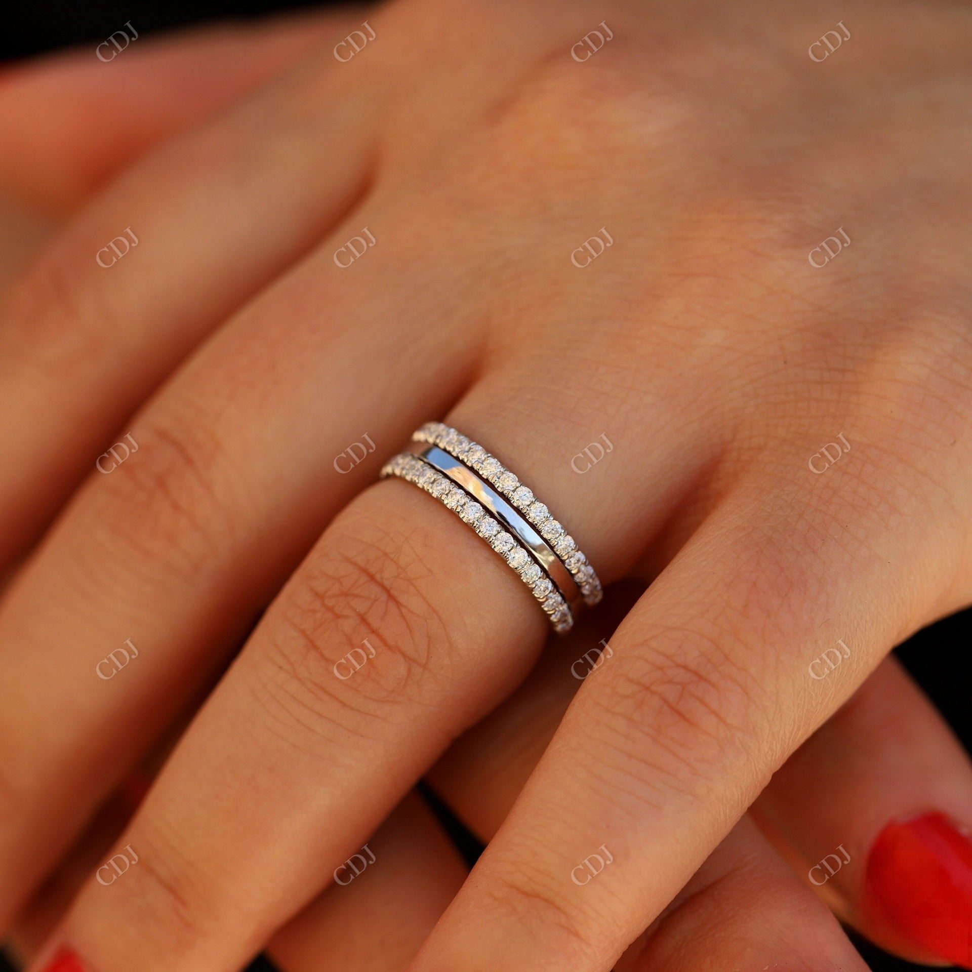 0.60CTW Lab Grown Diamond Stackable Wedding Bands  customdiamjewel   