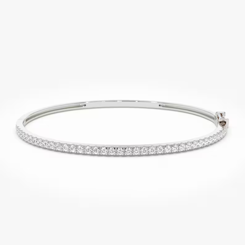 0.90ctw Stackable Layering Diamond Bangle Bracelet  customdiamjewel Sterling Silver White Gold VVS-EF