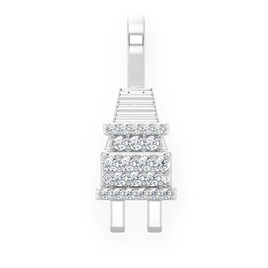 0.10CTW Plug Round Diamond Pendant  customdiamjewel   