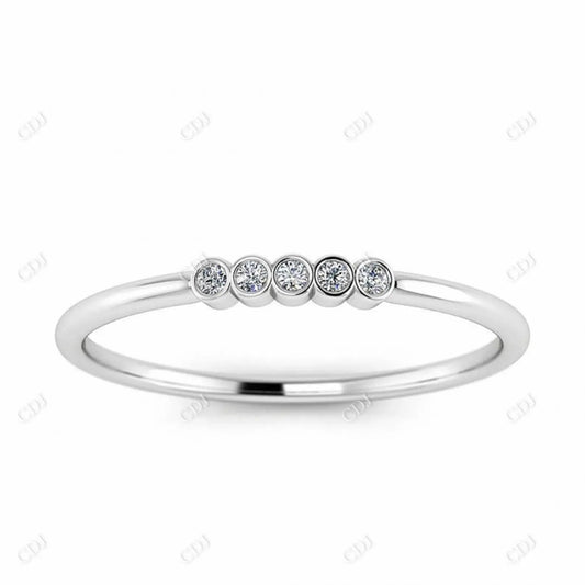 0.03CTW Diamond Thin Stackable Wedding Band  customdiamjewel 10 KT White Gold VVS-EF