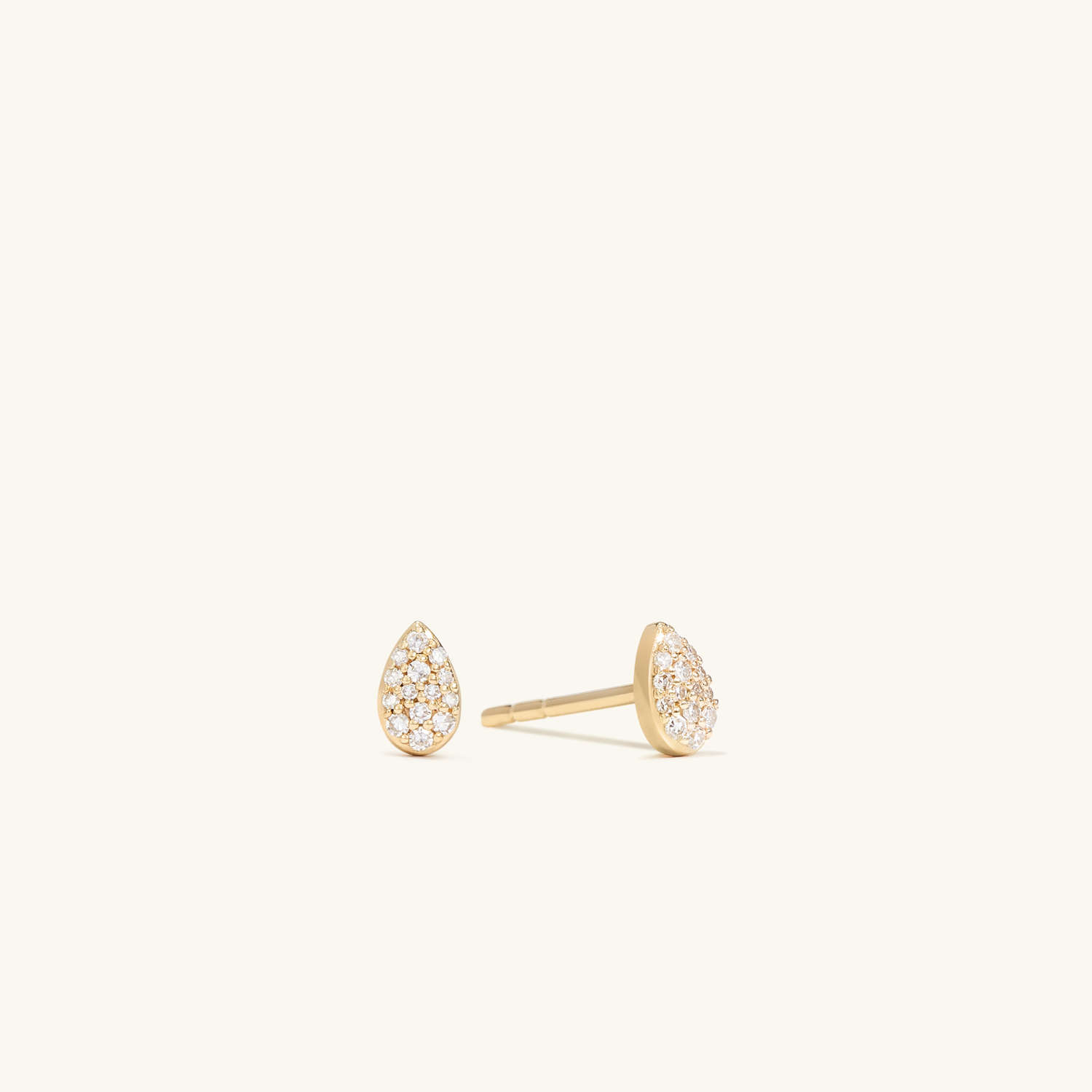 Pave Round Cut Natural Diamond 18K Solid Gold Stud Earring  customdiamjewel 10 KT Solid Gold Yellow Gold VVS-EF