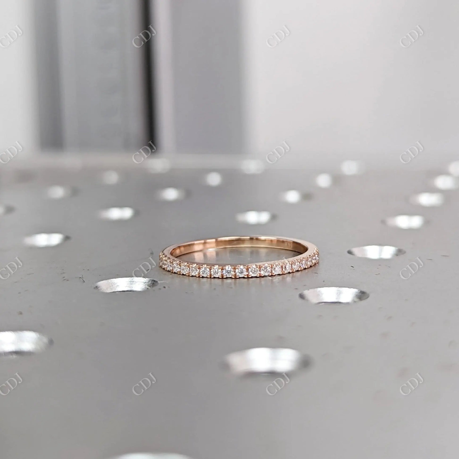 0.18CT Round Pave Lab Grown Diamond Wedding Band  customdiamjewel 10KT Rose Gold VVS-EF