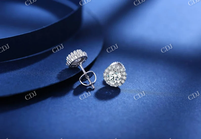 2.0CT Moissanite Round Stud Diamond Earring  customdiamjewel   