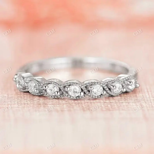 0.50CTW White Diamond Filigree Wedding Band  customdiamjewel 10KT White Gold VVS-EF