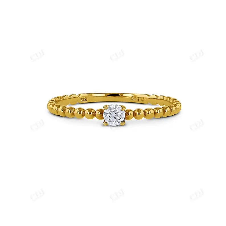 0.10CTW Round Cut Natural Diamond Solitaire Ring  customdiamjewel 10KT Yellow Gold VVS-EF