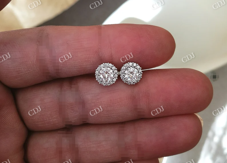 2.0CT Moissanite Round Stud Diamond Earring  customdiamjewel   