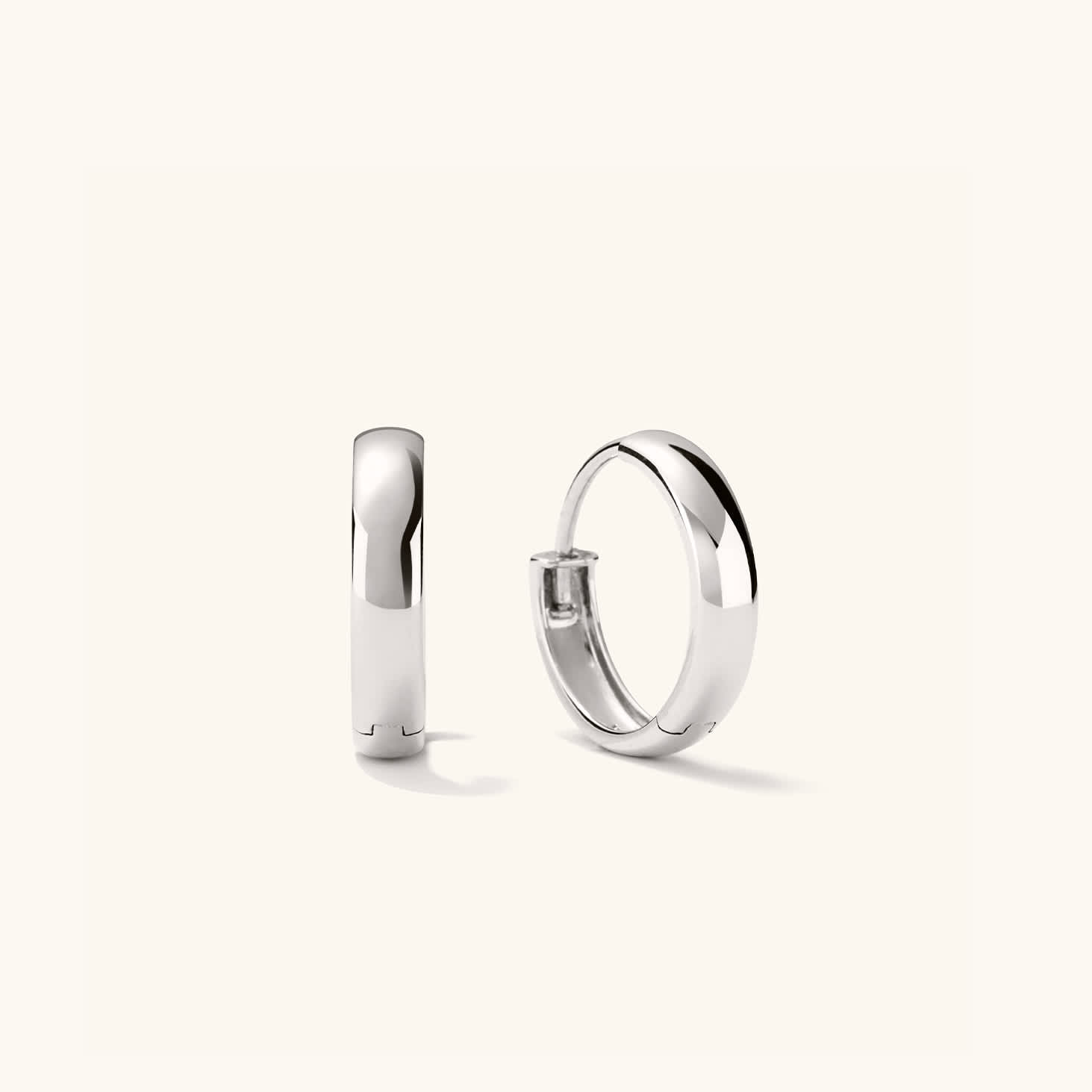 Classy Bold Small 14K Solid Gold Simple Hoops Earrings  customdiamjewel Sterling Silver White Gold VVS-EF