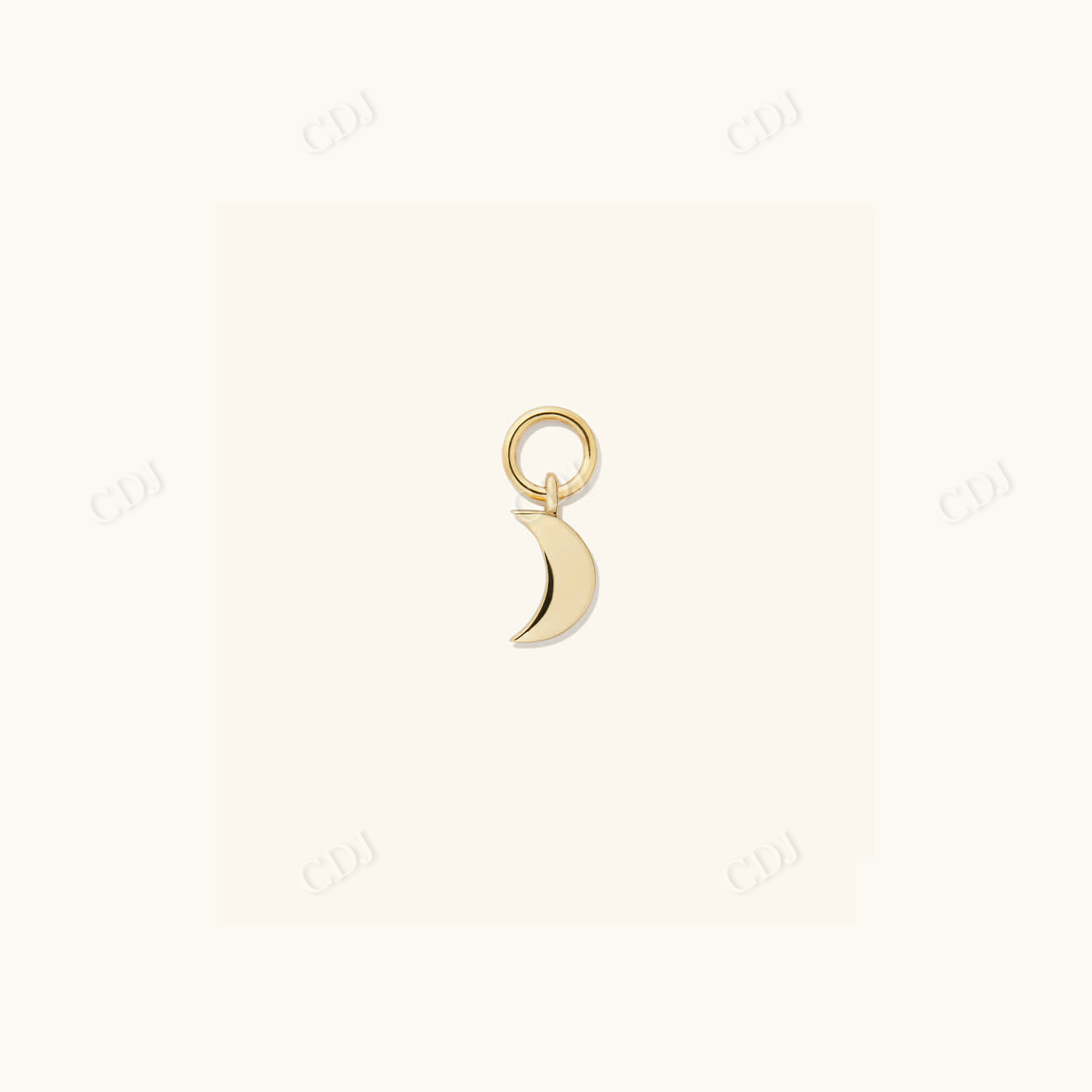 Moon Charm Huggie Hoop Earrings  customdiamjewel 10 KT Solid Gold Yellow Gold 