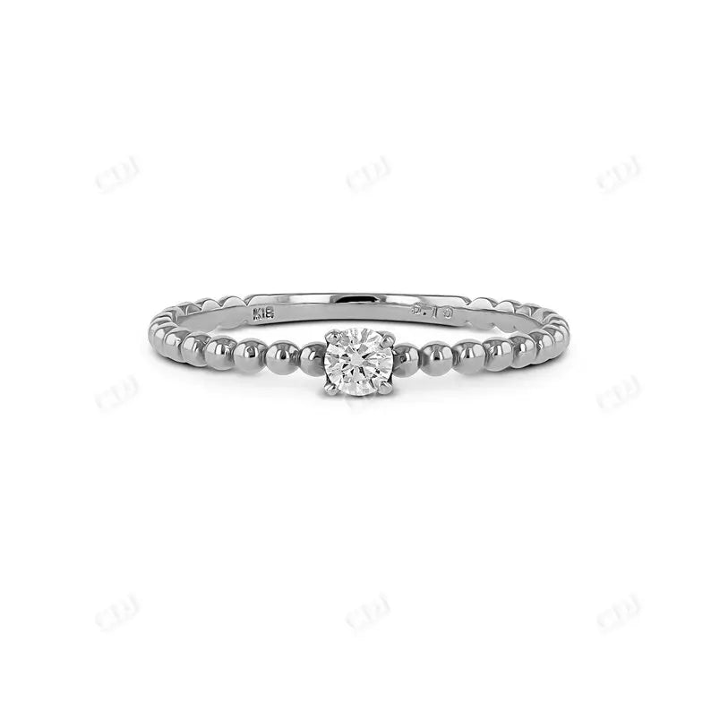 0.10CTW Round Cut Natural Diamond Solitaire Ring  customdiamjewel 10KT White Gold VVS-EF