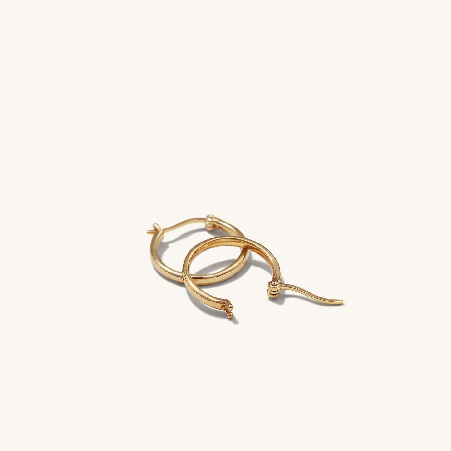 Modern 14K Solid Gold Midi Hoops Earrings  customdiamjewel   