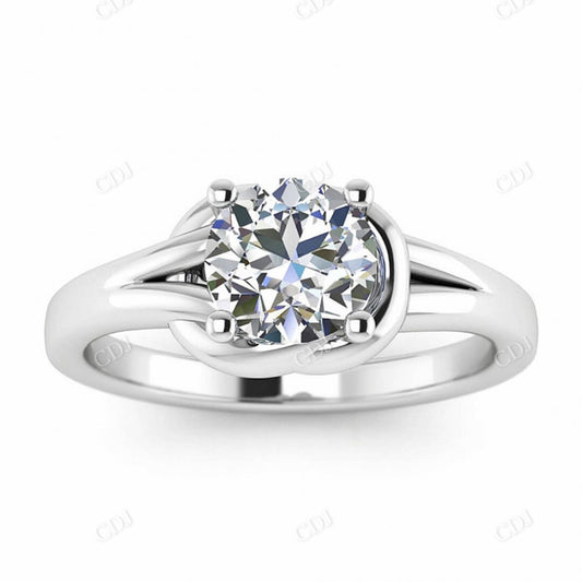 Solitaire 14K White Gold Split Shank Unique Engagement Ring  customdiamjewel 10KT White Gold VVS-EF