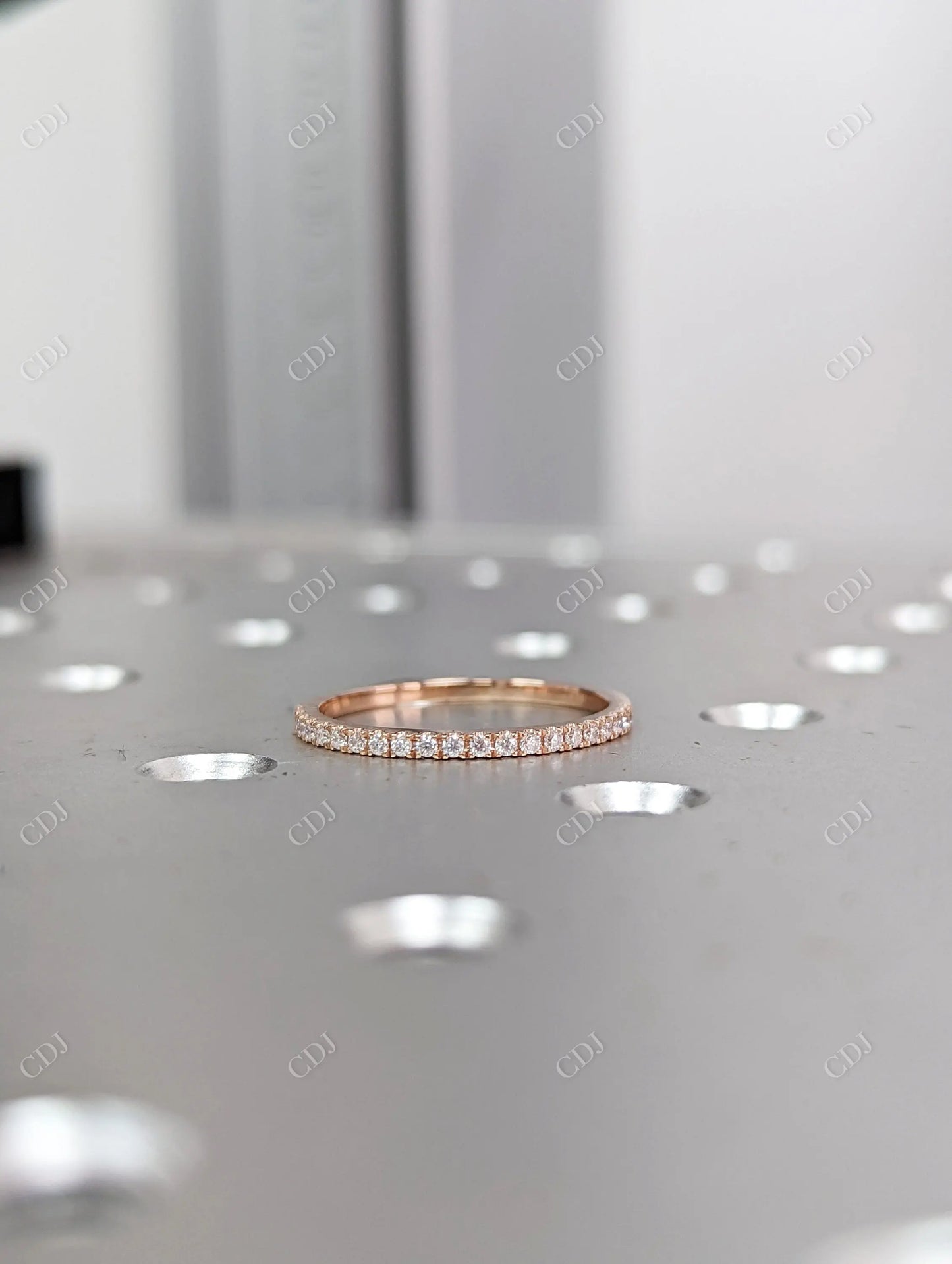 0.18CT Round Pave Lab Grown Diamond Wedding Band  customdiamjewel   