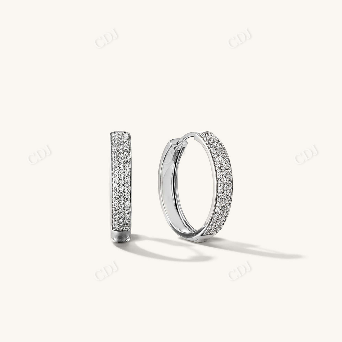 0.68CTW Lab Grown Round Diamond Hoop Earring  customdiamjewel Sterling Silver White Gold VVS-EF