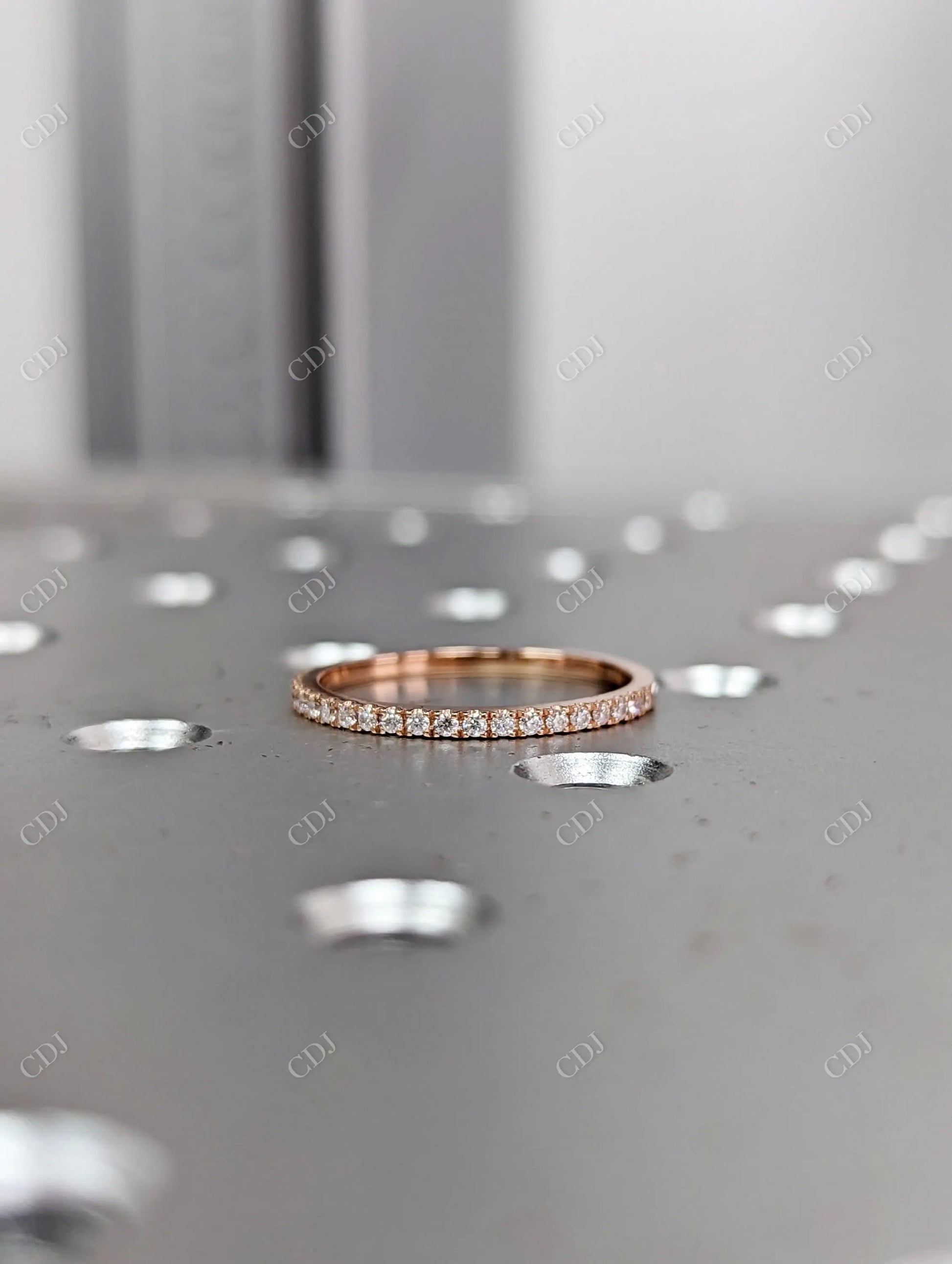 0.18CT Round Pave Lab Grown Diamond Wedding Band  customdiamjewel   