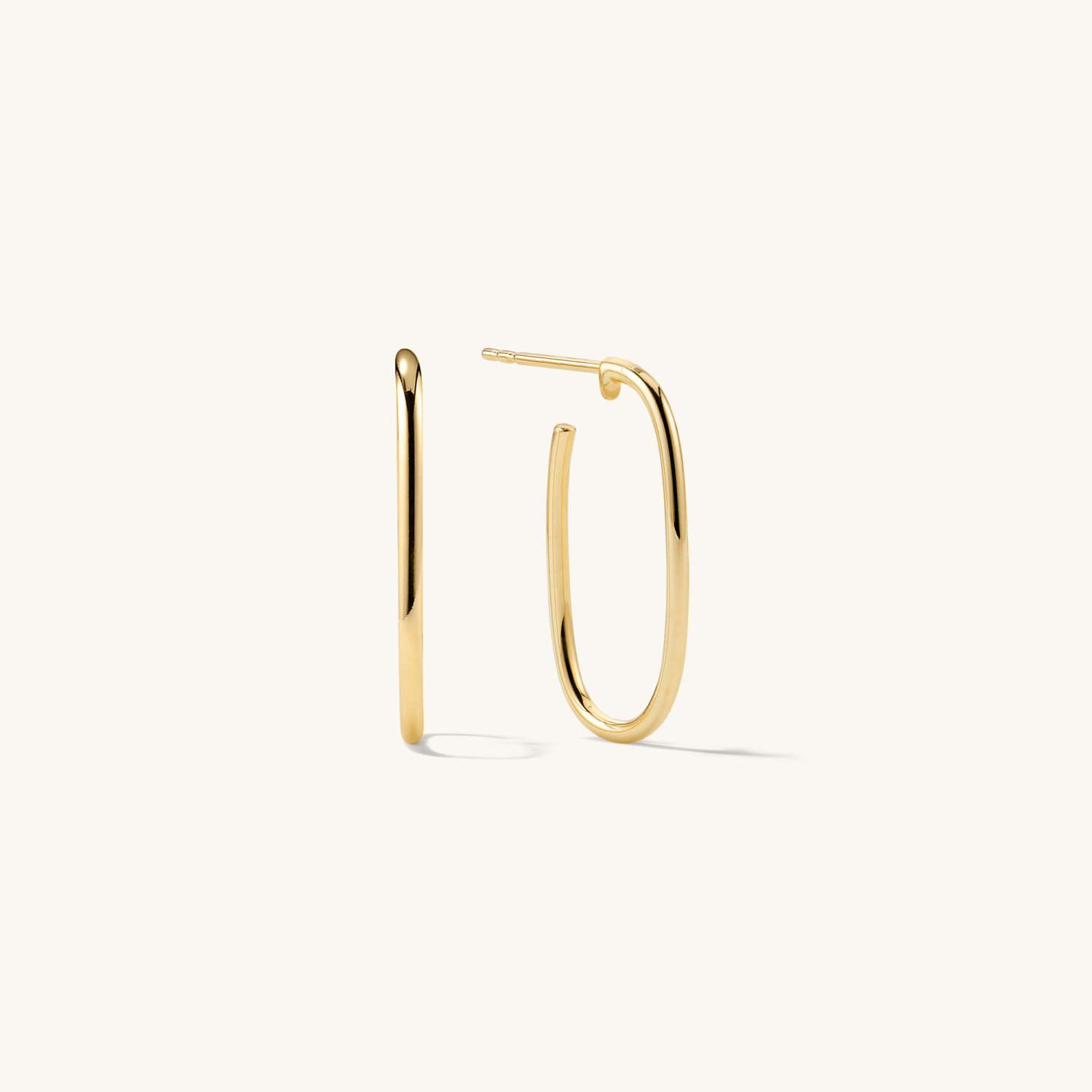 Paperclip Large And Modern 14K Gold Hoops Earrings  customdiamjewel Sterling Silver Yellow Gold VVS-EF