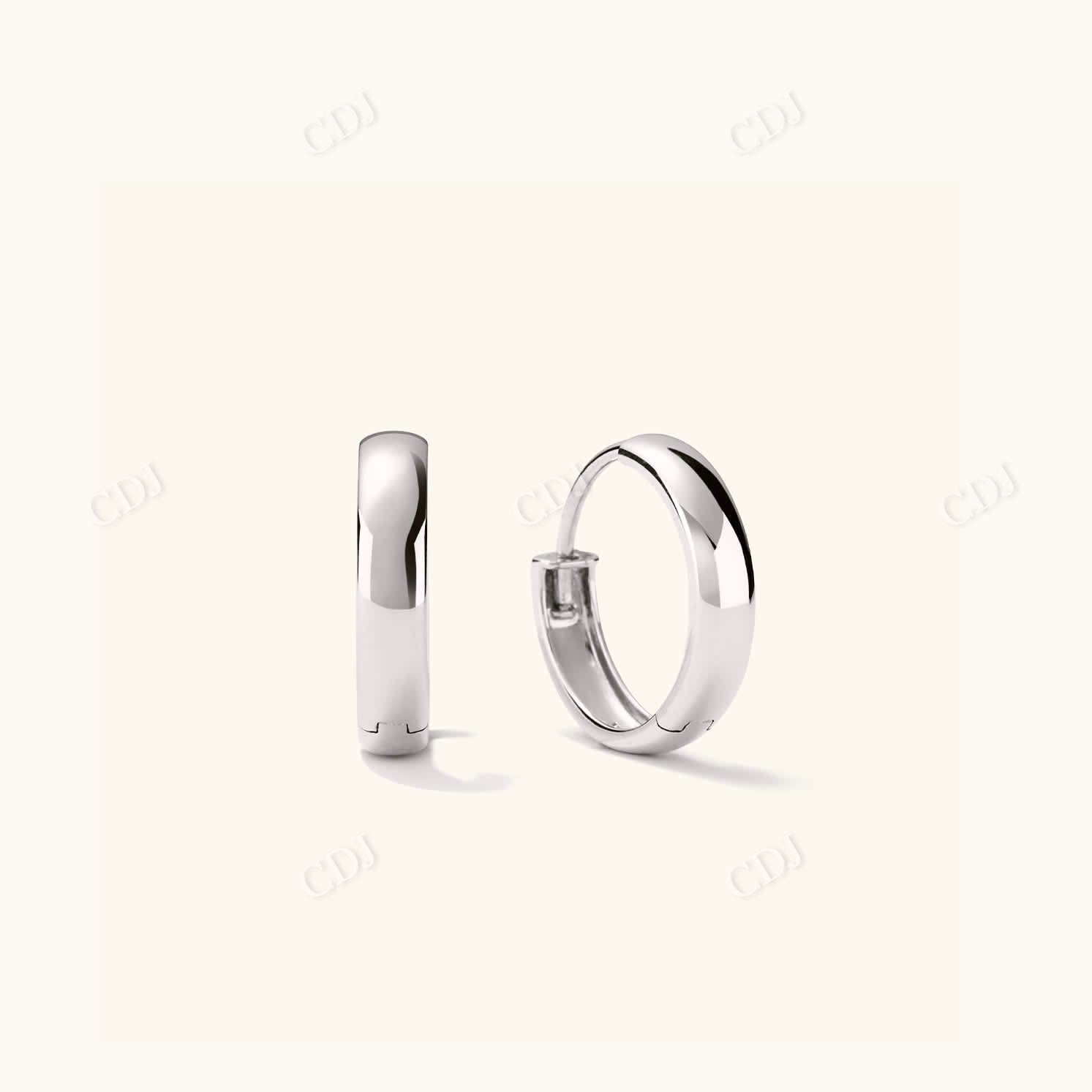 Bold Small Hoops Earrings  customdiamjewel Sterling Silver White Gold 