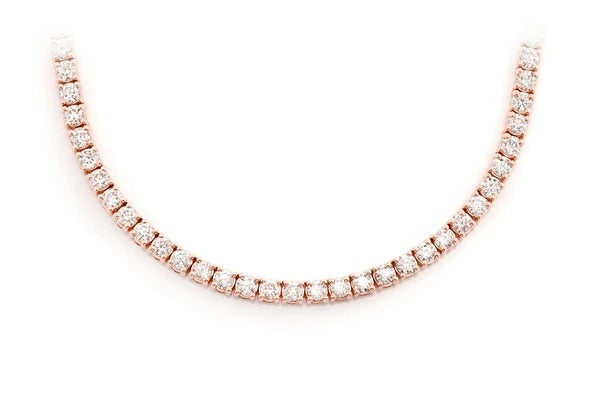 Prong Set Round Diamond Tennis Necklace  customdiamjewel   