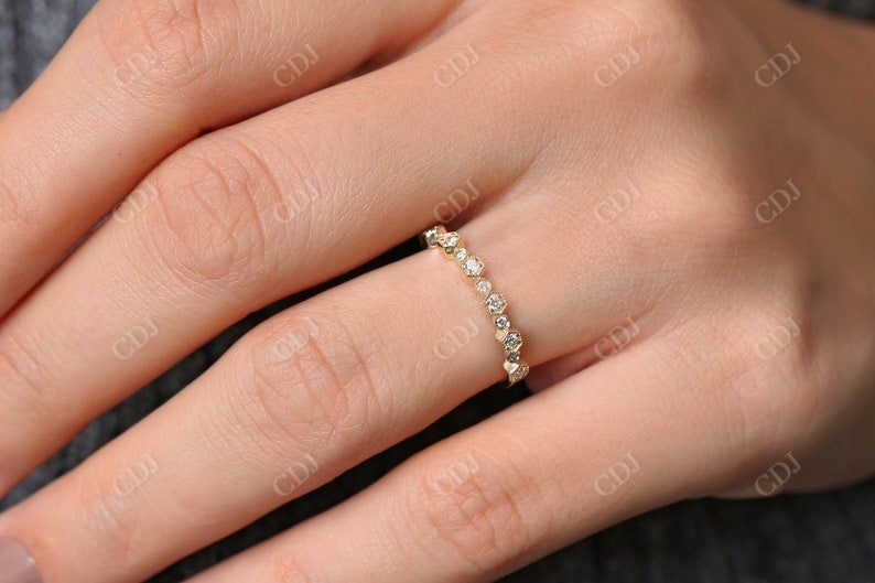 0.25CTW Lab Grown Diamond Milgrain Bezel Set Wedding Band  customdiamjewel   