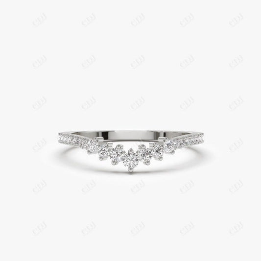 0.29CTW Lab Grown Diamond Curved Stacking Wedding Band  customdiamjewel Sterling Silver White Gold VVS-EF