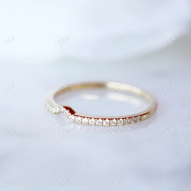 Tiny Lab Grown Diamond Curved Wedding Band  customdiamjewel   