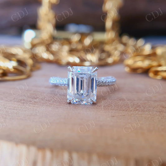 3.75CT Emerald Cut Moissanite Engagement Ring  customdiamjewel   