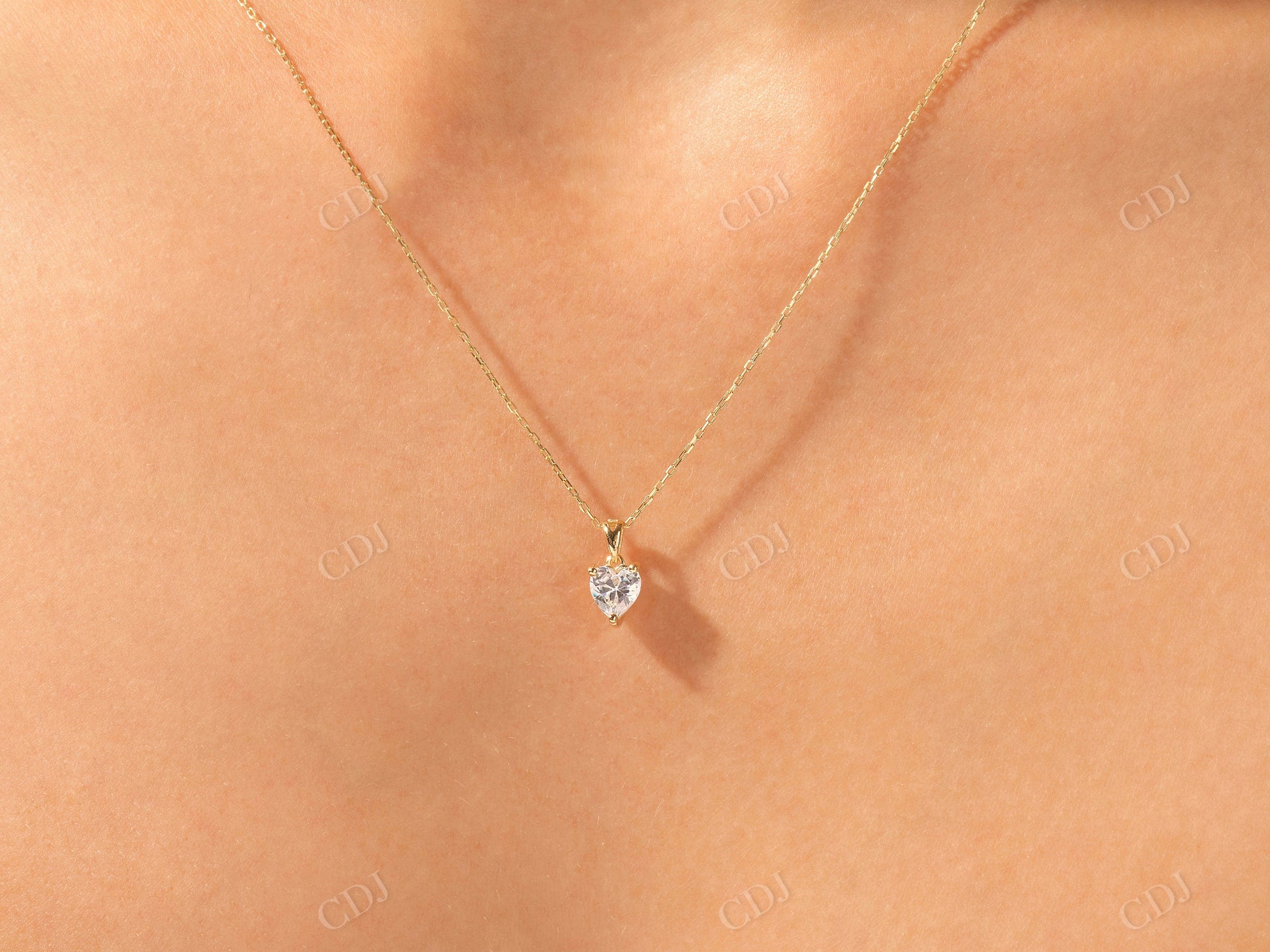 Heart Shape Moissanite Solitaire Necklace  customdiamjewel   