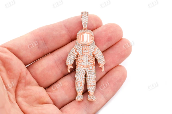 4.25CTW Astronaut Round Diamond Pendant  customdiamjewel   