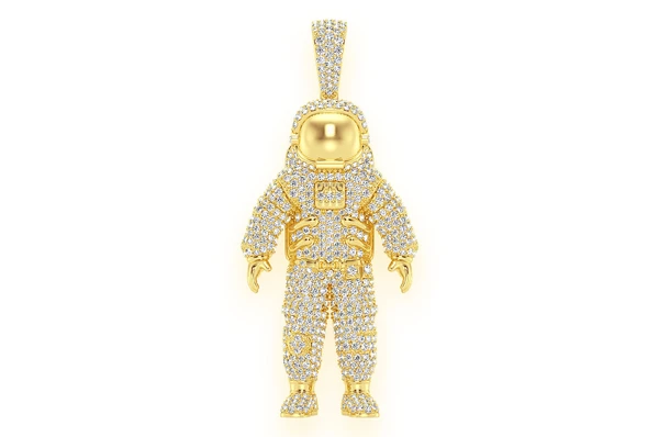 4.25CTW Astronaut Round Diamond Pendant  customdiamjewel   