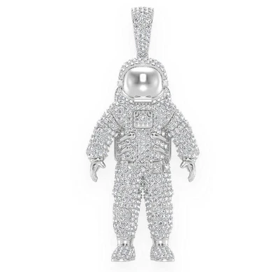 4.25CTW Astronaut Round Diamond Pendant  customdiamjewel   