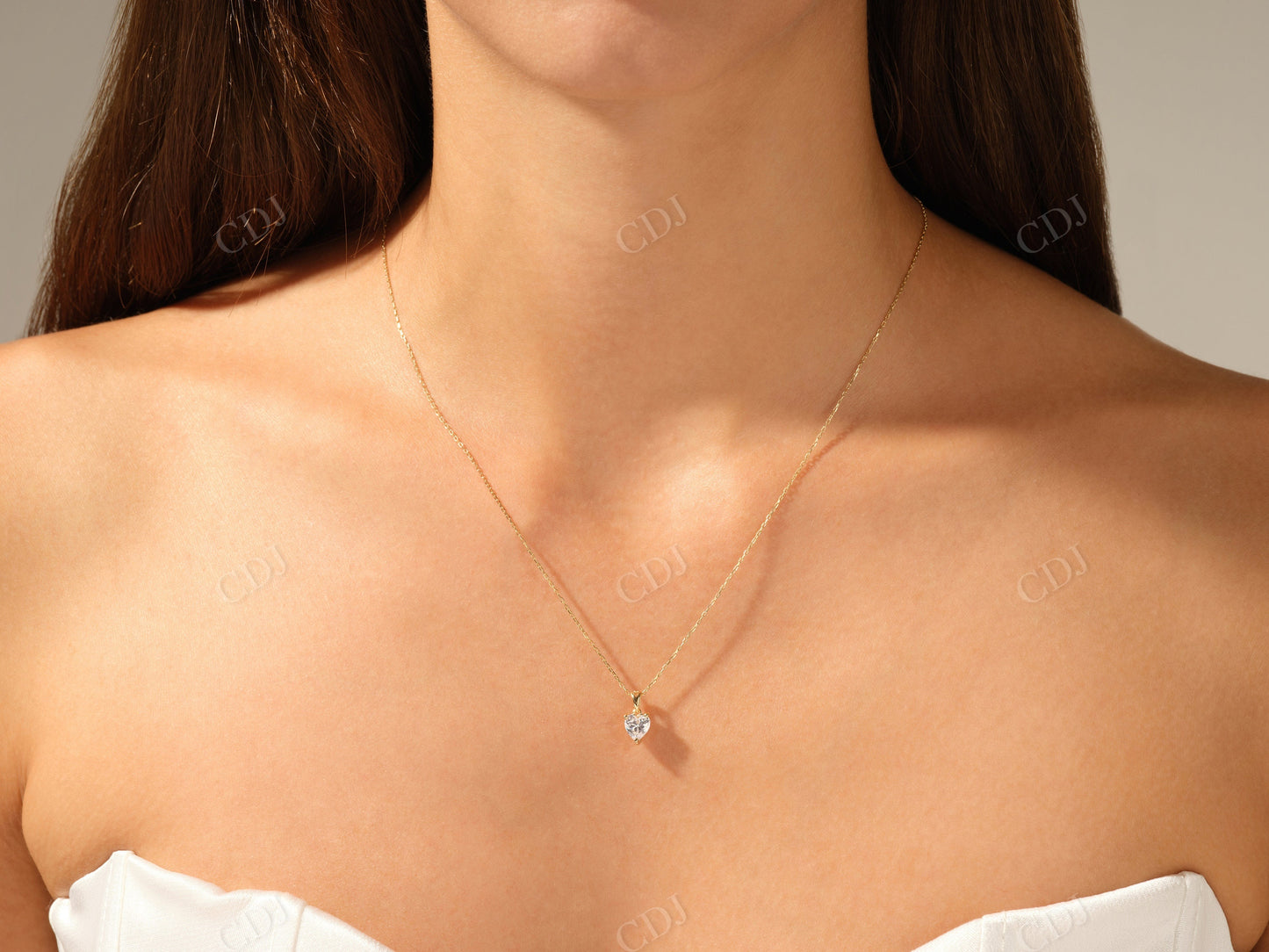 Heart Shape Moissanite Solitaire Necklace  customdiamjewel   