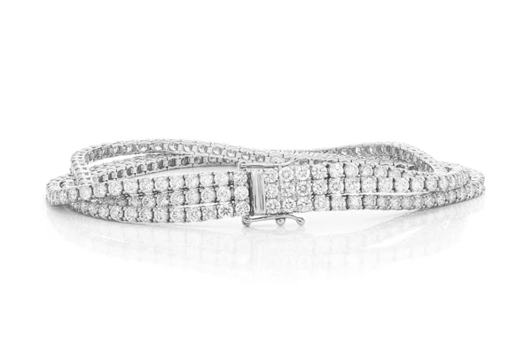 Moissanite Diamond Three Row Prong Set Tennis Bracelet  customdiamjewel   