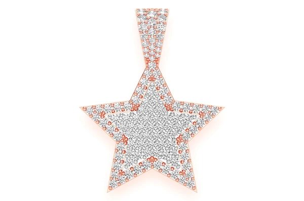 1.00CTW Layered Star Cluster Pave Diamond Pendant  customdiamjewel   