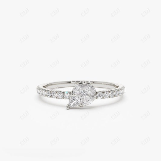 0.30CTW Multi Shape Lab Grown Diamond Engagement Ring  customdiamjewel Sterling Silver White Gold VVS-EF