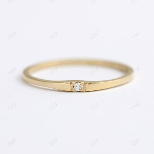 Lab Grown Diamond Thin Gold Women's Wedding Band  customdiamjewel 10KT Yellow Gold VVS-EF